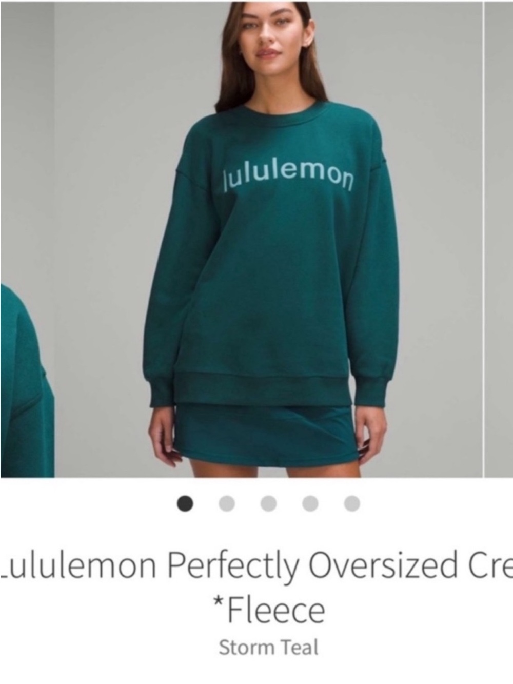 Lululemon Perfectly Oversized Crew *Fleece Storm Teal Sz 8